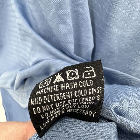 Straight Down Polo Shirt Mens Large Blue Striped Classic Short Sleeves - Picture 6 of 8